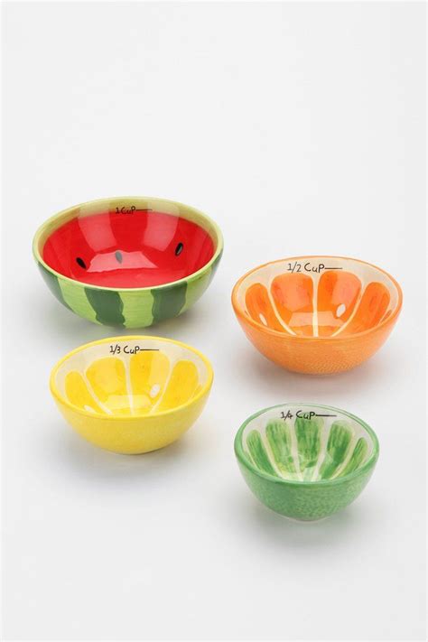 ceramic fruit measuring cups
